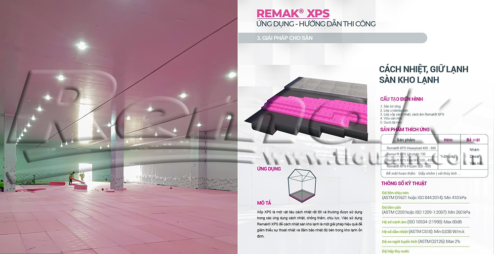 Remak® XPS cách nhiệt sàn kho lạnh tại BW Industrial Hải Phòng