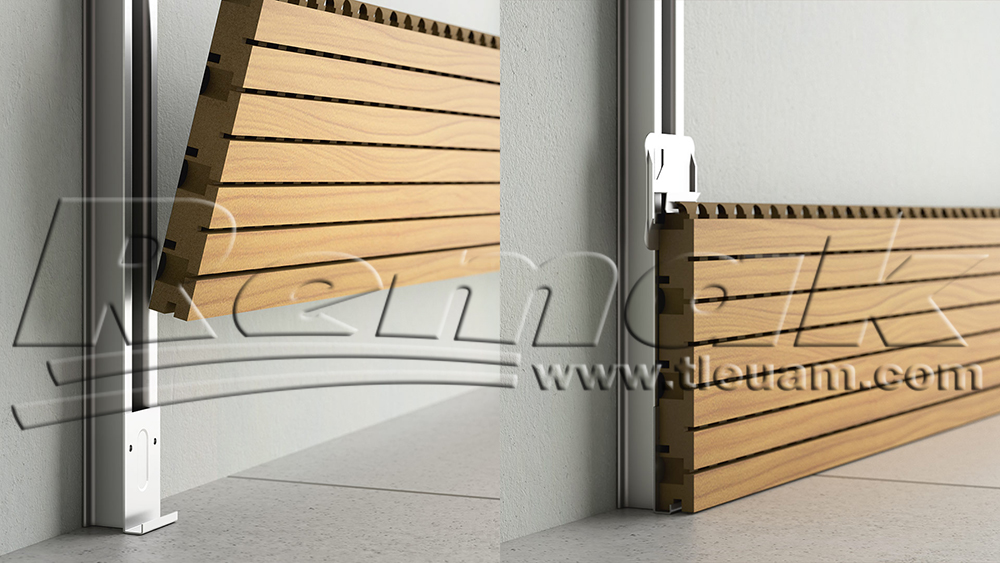 Gỗ tiêu âm soi rãnh Remak® Wooden Acoustic Linear được sử dụng phổ biến làm vách tiêu âm