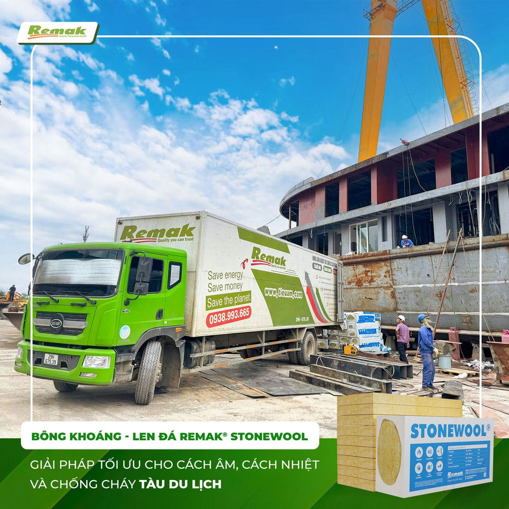 Bông khoáng - Len đá Remak® Stonewool - giải pháp cách âm cách nhiệt chống cháy cho tàu du lịch