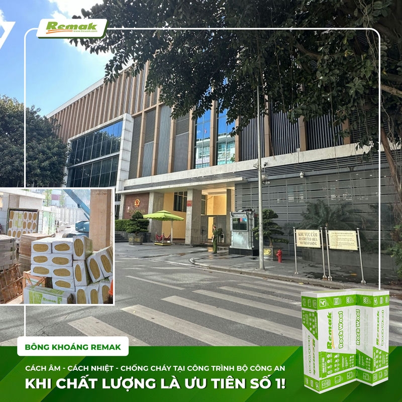 Bông khoáng Remak cách âm chống cháy cho bộ công an