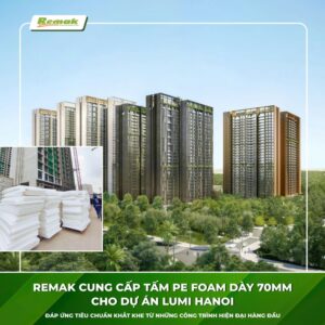 Xốp pe chèn khe remak dự án Luni Hanoi