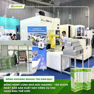 Bông khoáng Remak mặt bạc thi công vách tiêu âm nhà máy Makino Nhật Bản