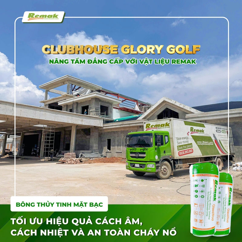 Bông thủy tinh mặt bạc remak cách âm cách nhiệt chống cháy sân golf rất hiệu quả